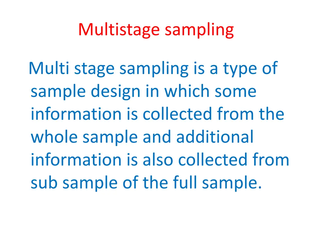 multistage sampling