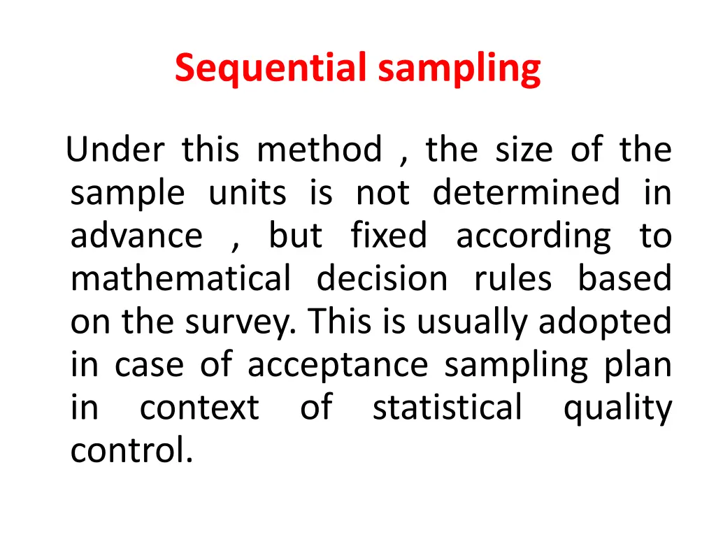 sequential sampling