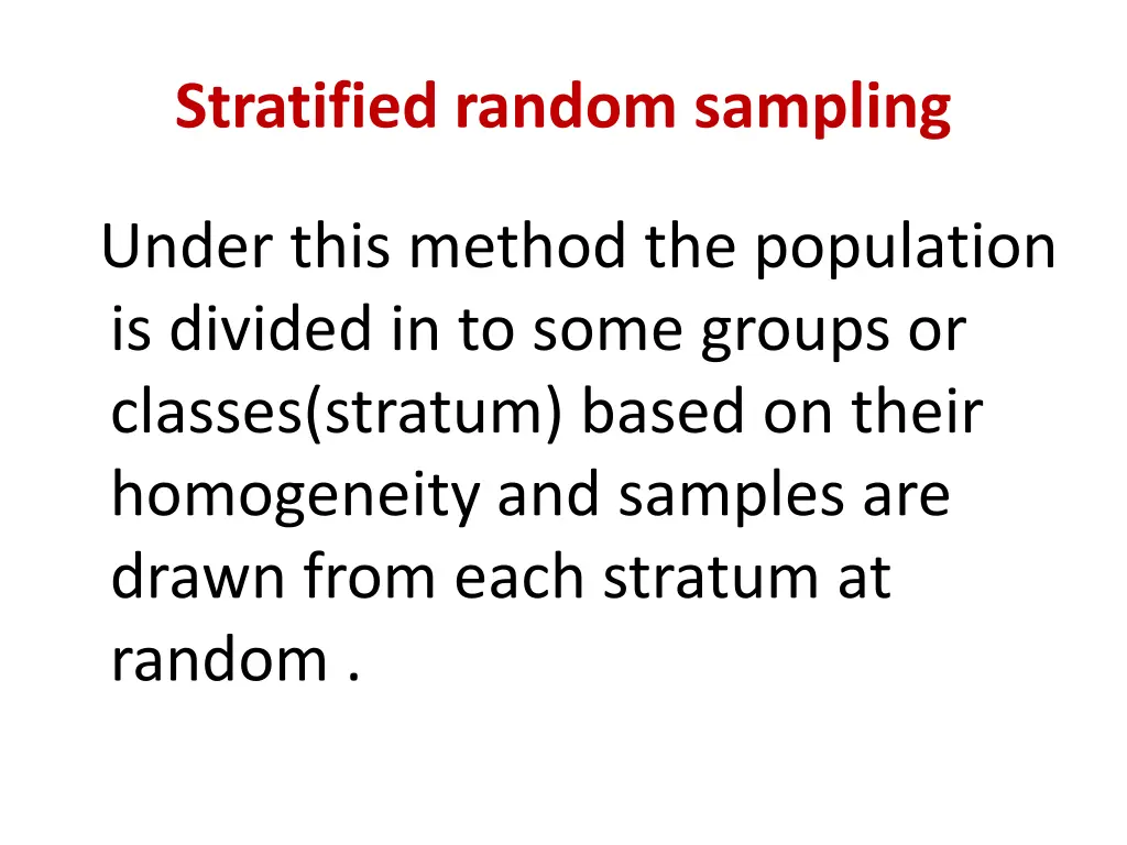 stratified random sampling