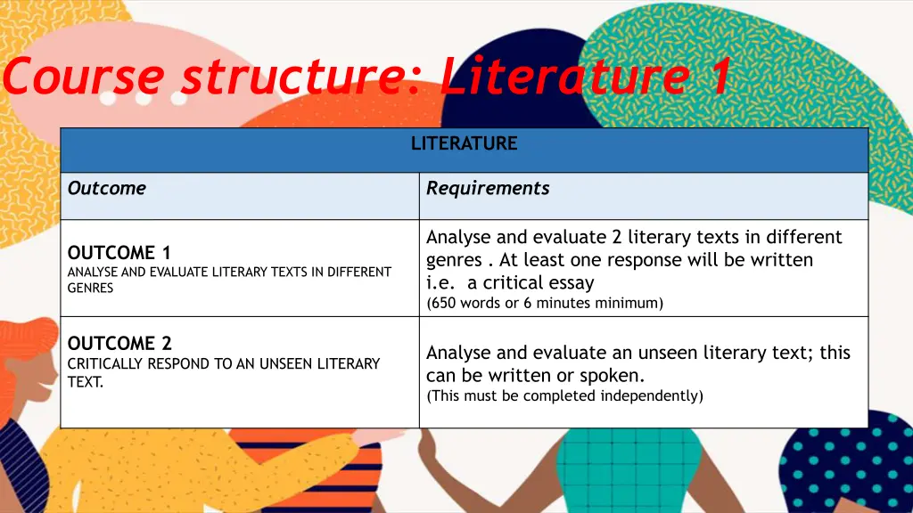 course structure literature 1