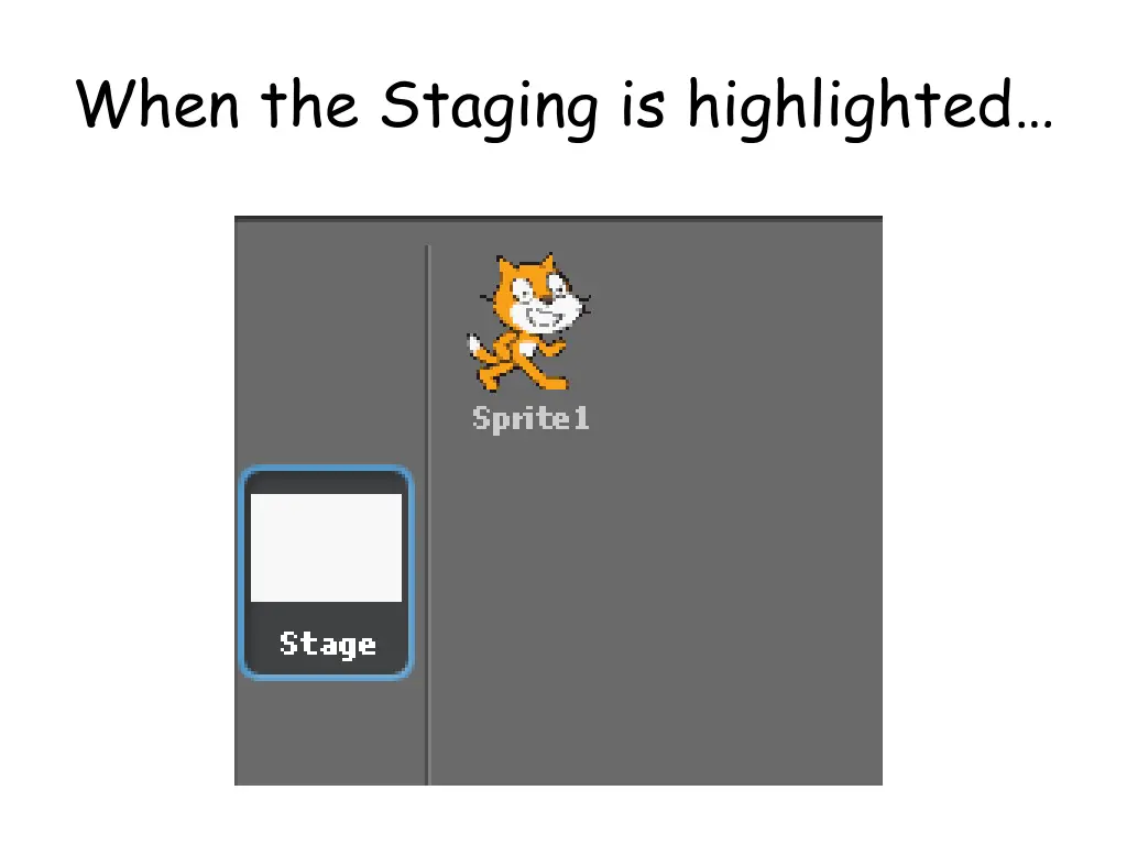 when the staging is highlighted