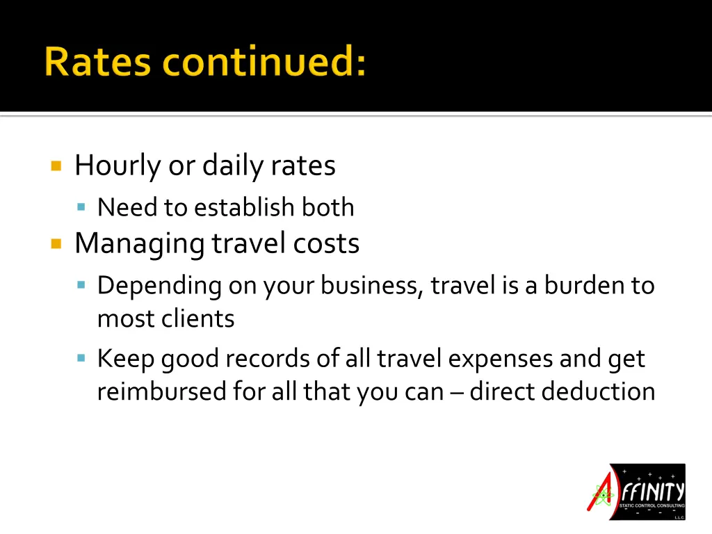hourly or daily rates need to establish both
