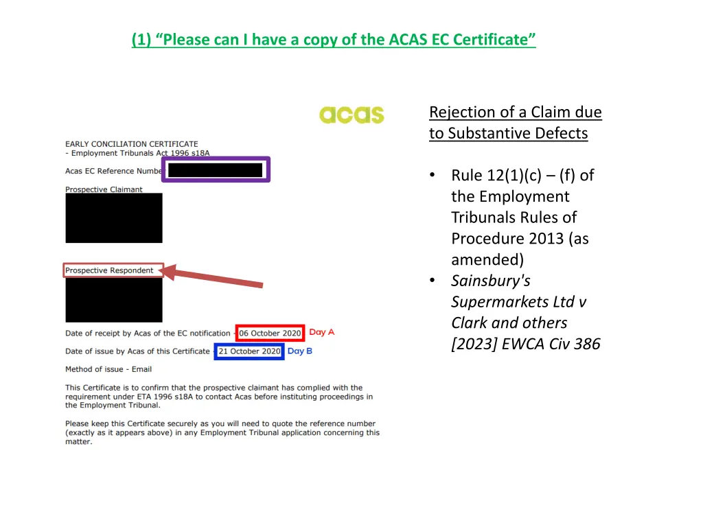 1 please can i have a copy of the acas