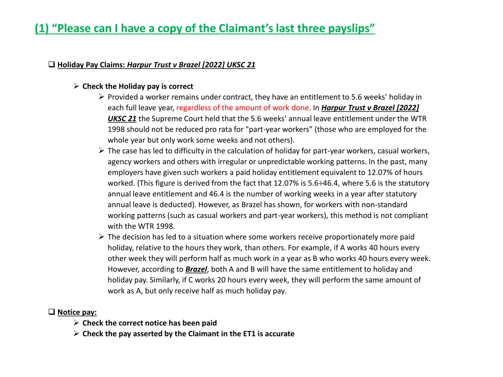 1 please can i have a copy of the claimant s last