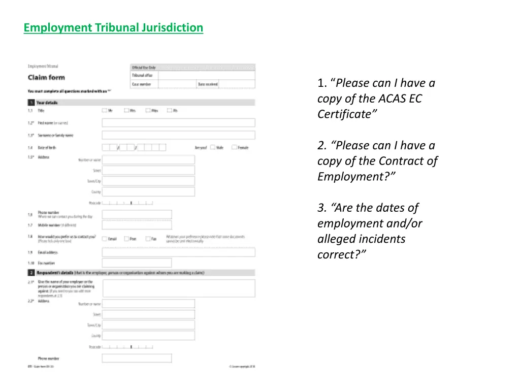 employment tribunal jurisdiction