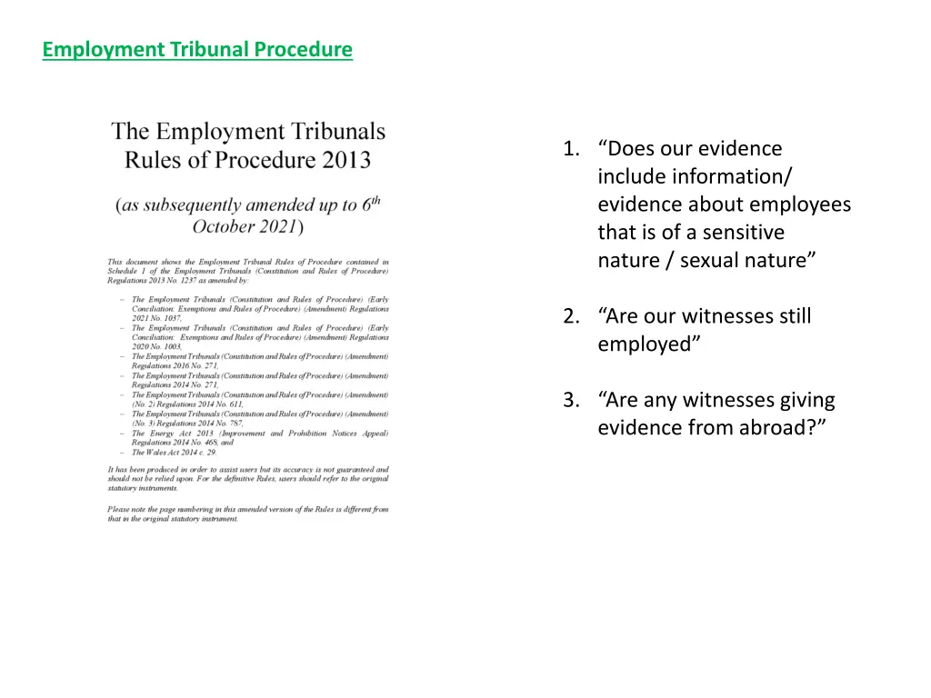 employment tribunal procedure
