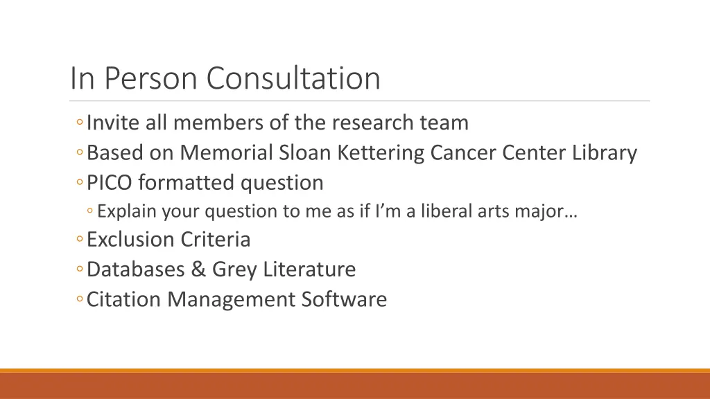 in person consultation