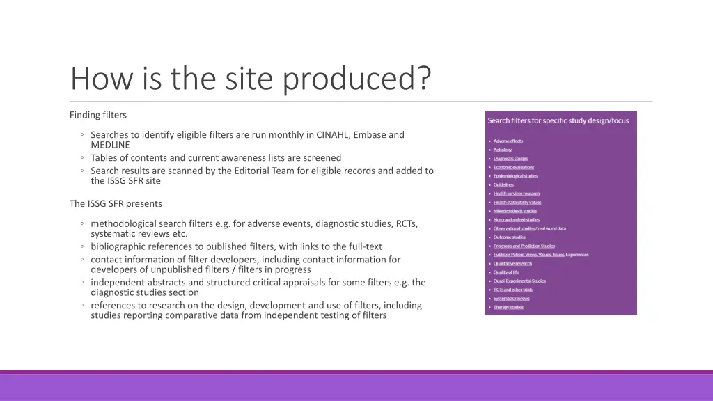 how is the site produced