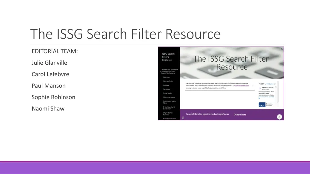 the issg search filter resource