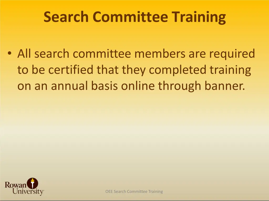 search committee training