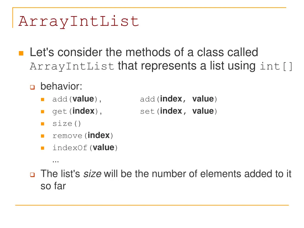 arrayintlist