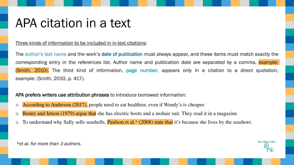 apa citation in a text