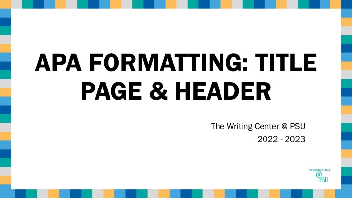 apa formatting title page header