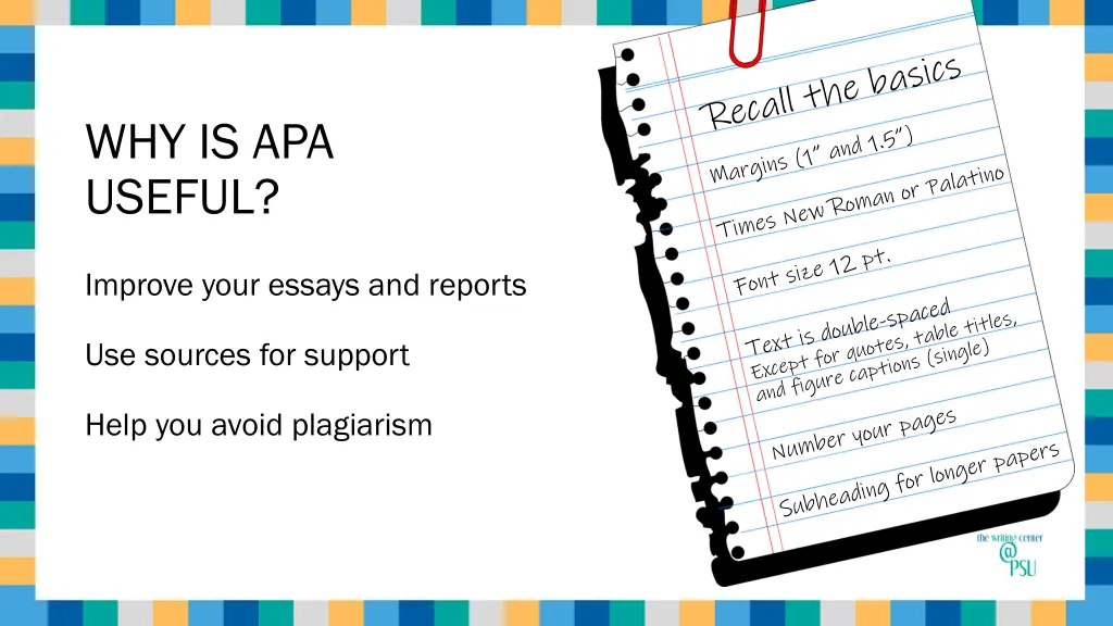 why is apa useful