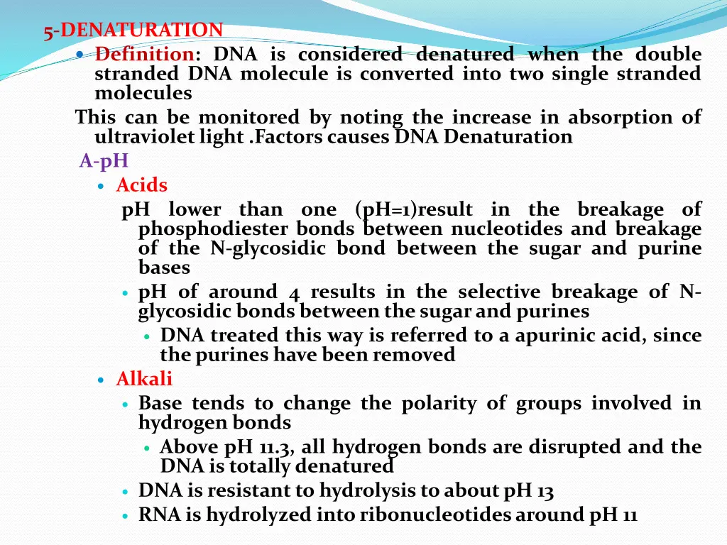 5 denaturation definition dna is considered
