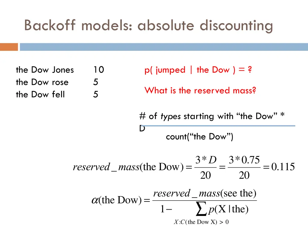 backoff models absolute discounting 9