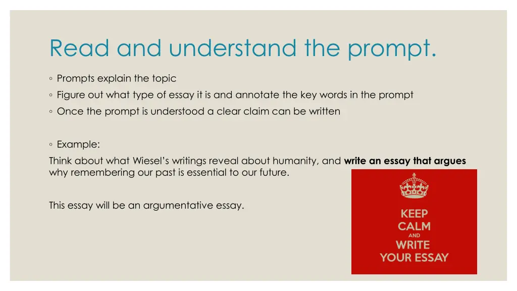 read and understand the prompt