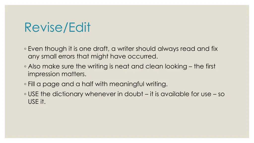 revise edit