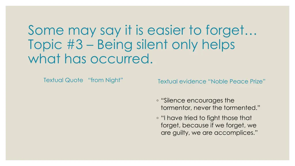 some may say it is easier to forget topic 3 being