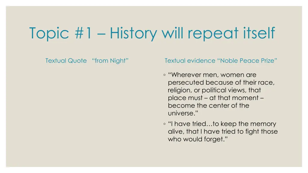 topic 1 history will repeat itself