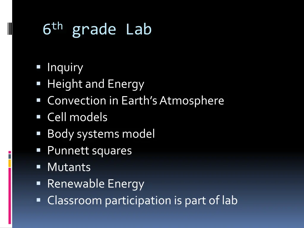 6 th grade lab