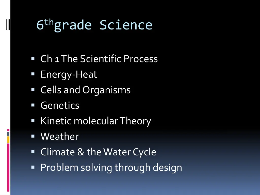 6 th grade science