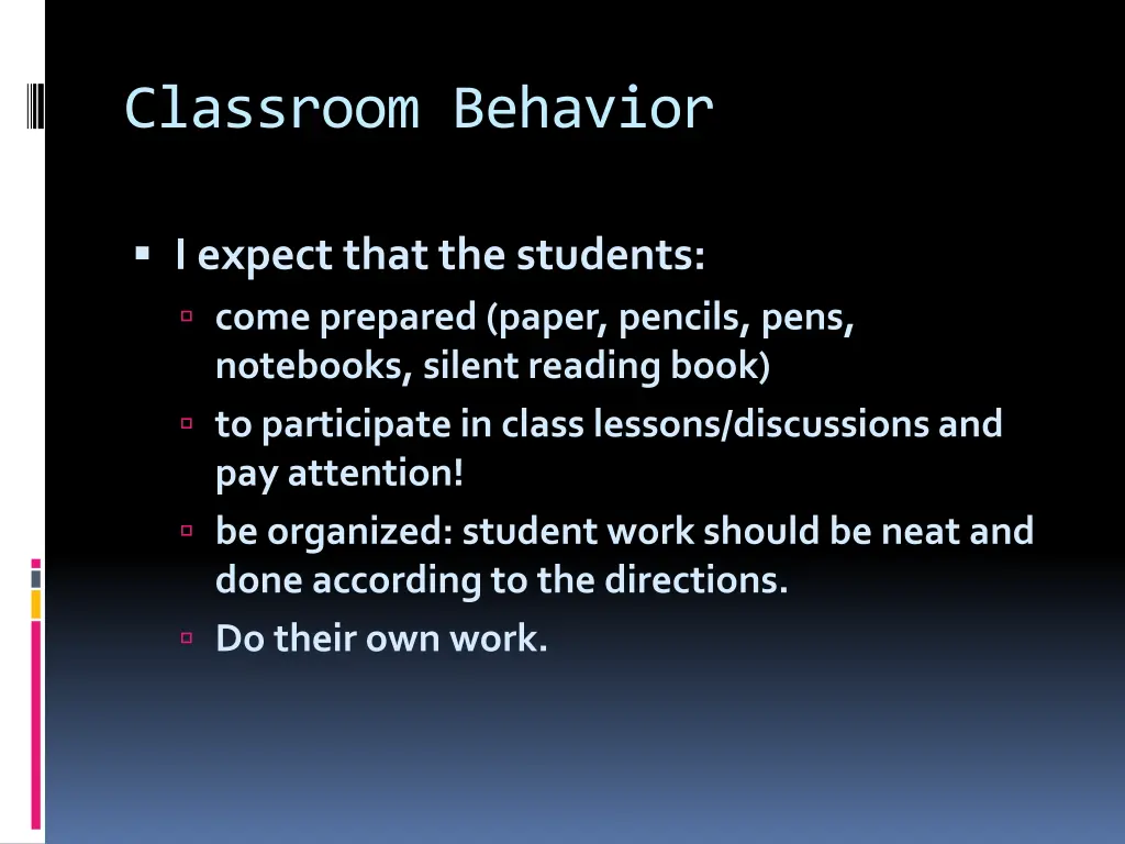 classroom behavior