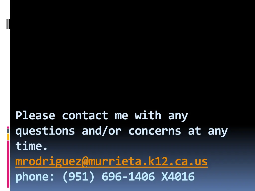 please contact me with any questions