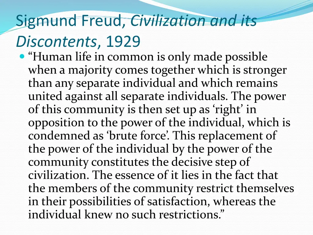 sigmund freud civilization and its discontents