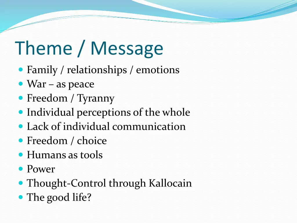 theme message family relationships emotions