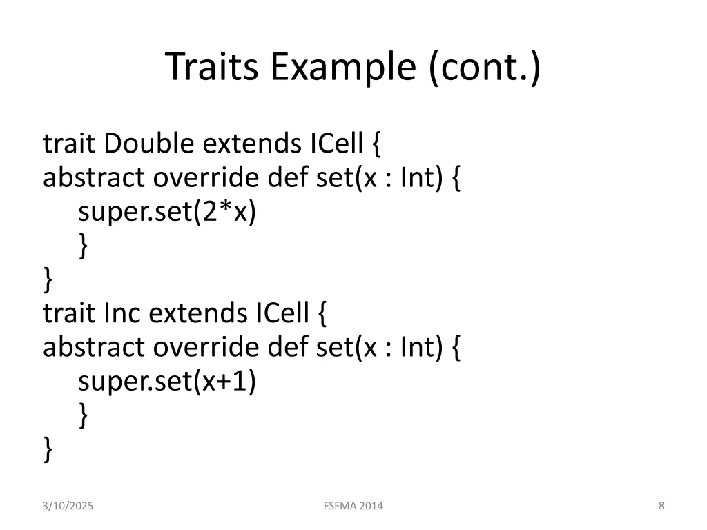 traits example cont