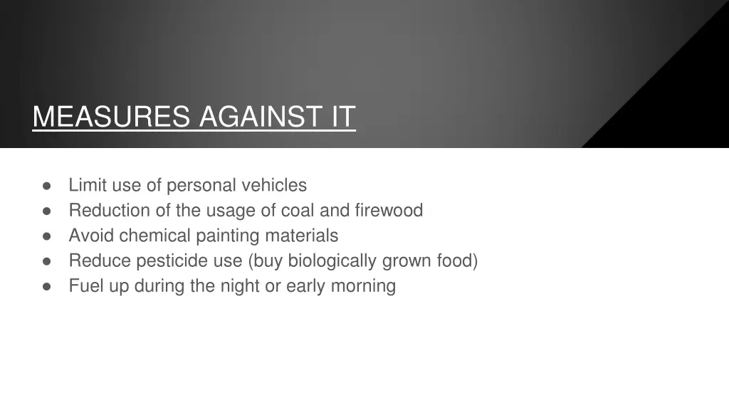 measures against it