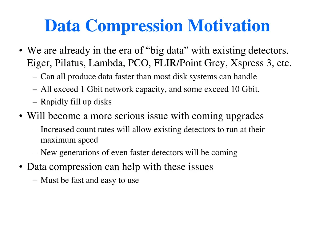 data compression motivation
