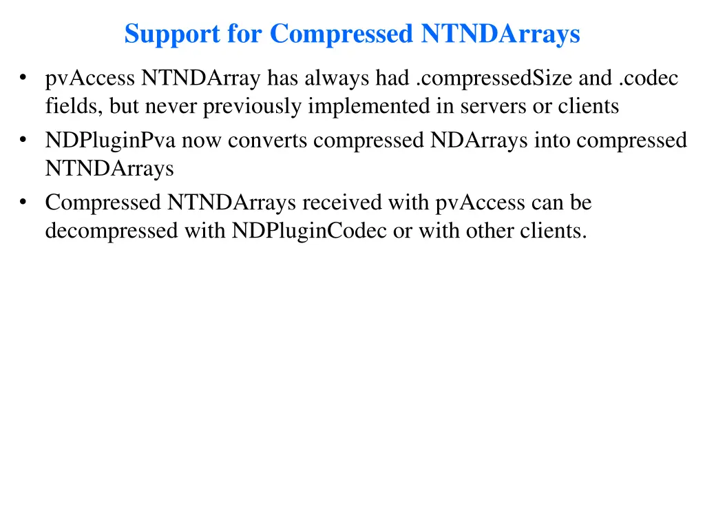 support for compressed ntndarrays