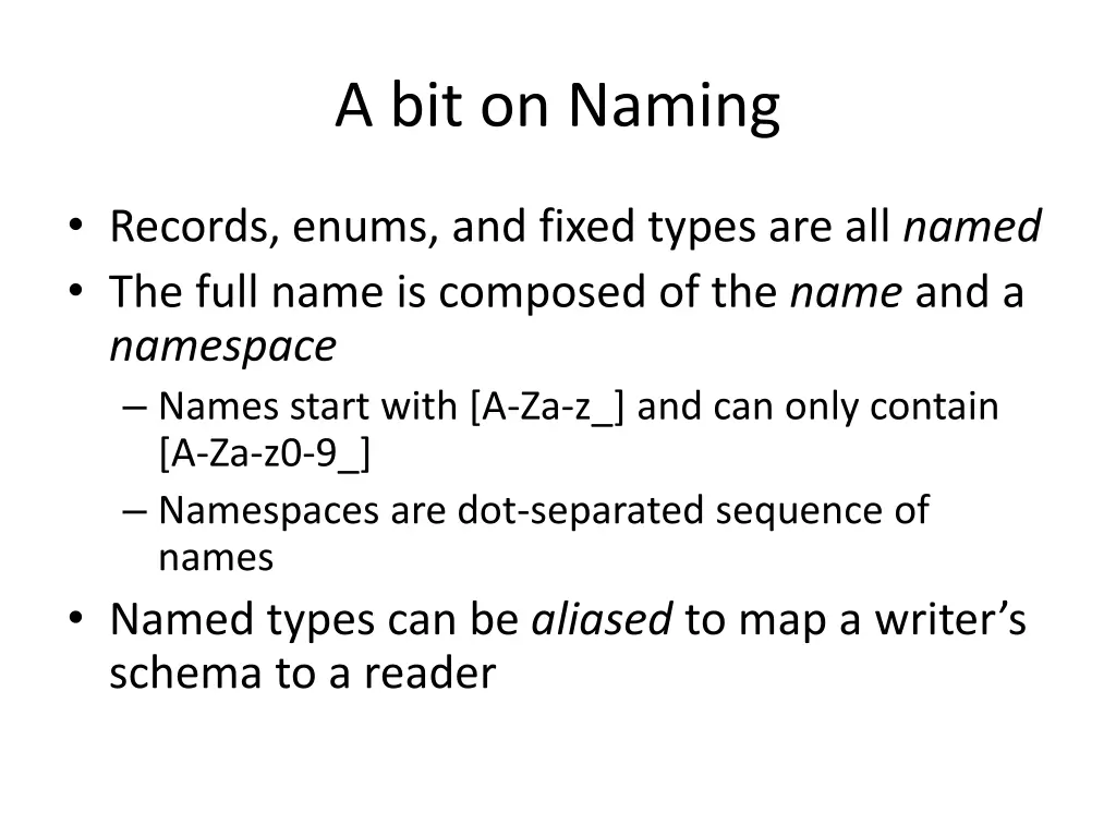 a bit on naming
