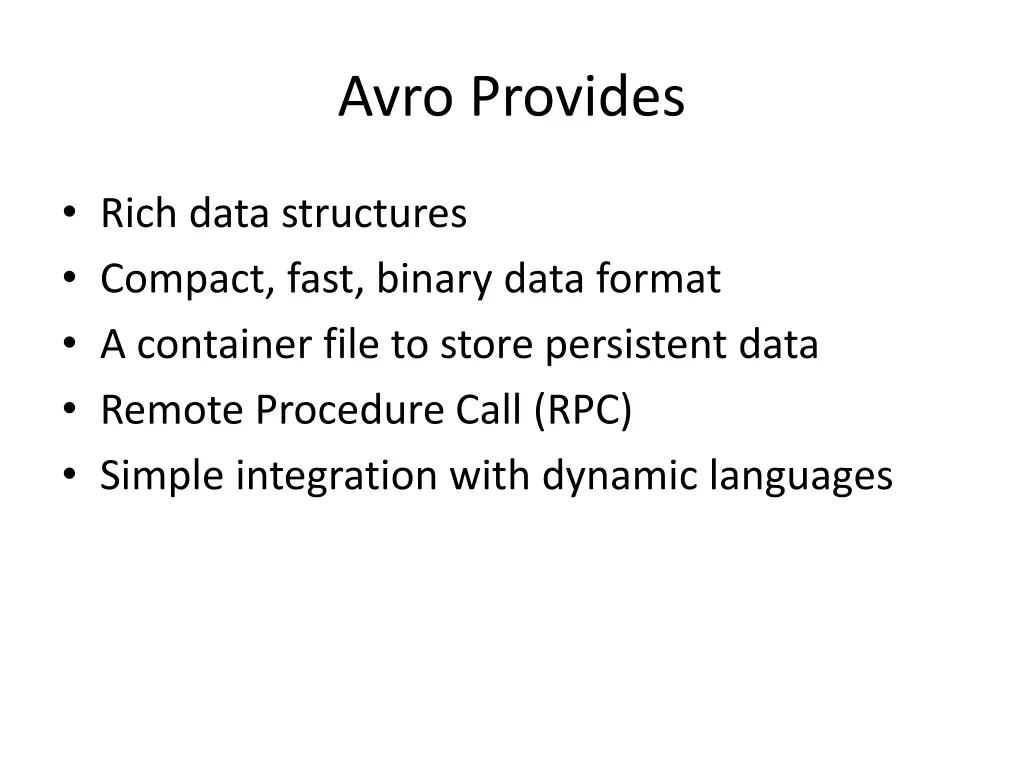 avro provides