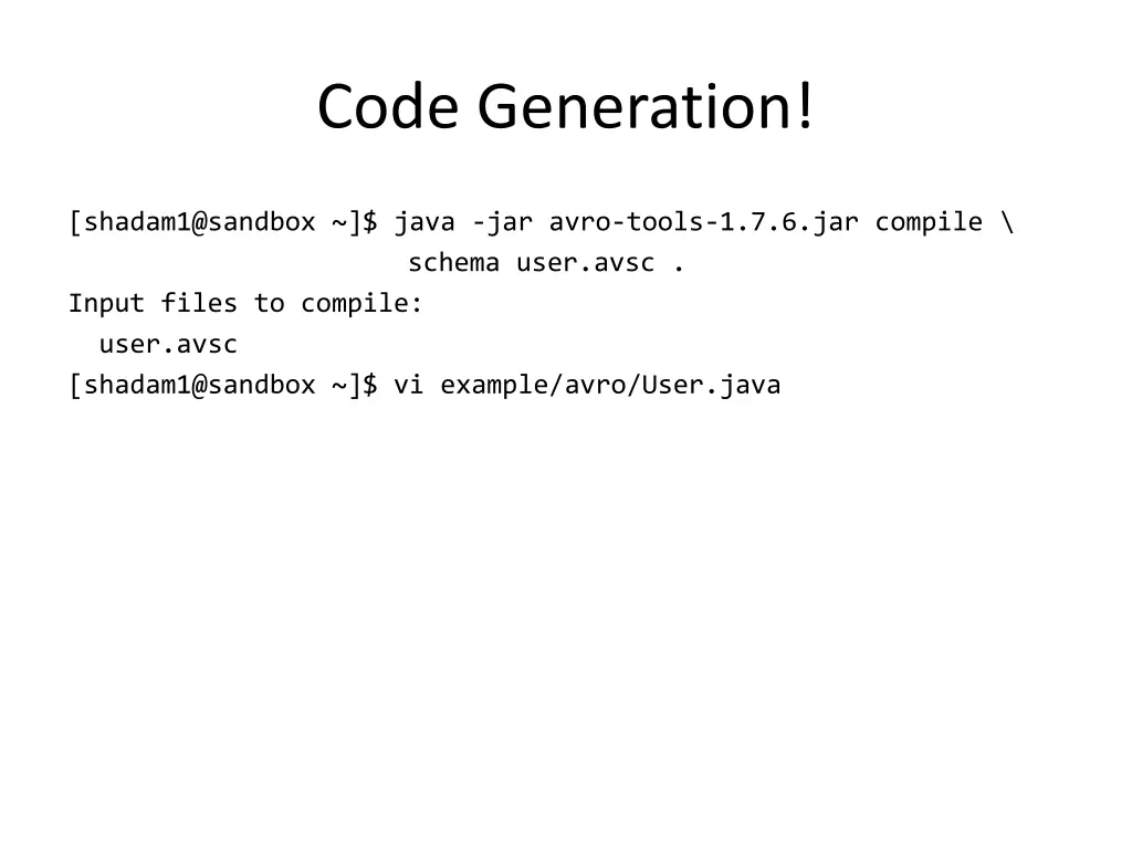 code generation 1