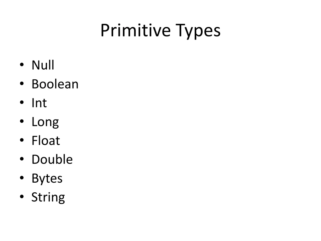 primitive types