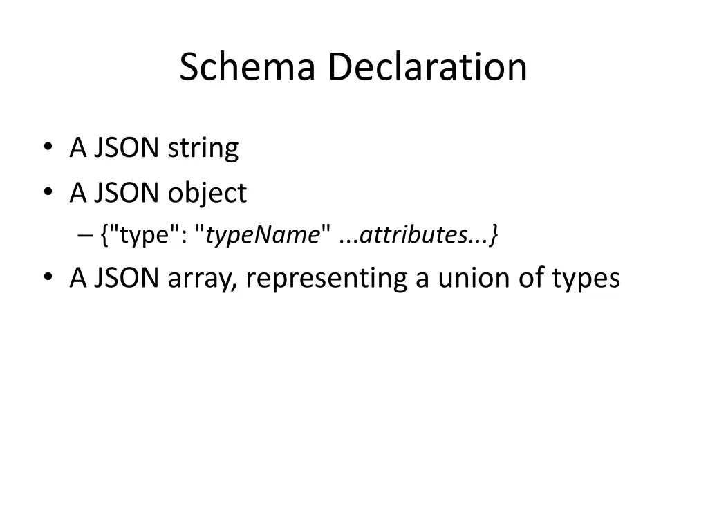 schema declaration