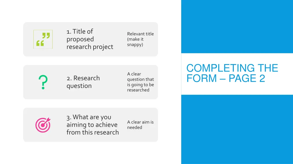 1 title of proposed research project