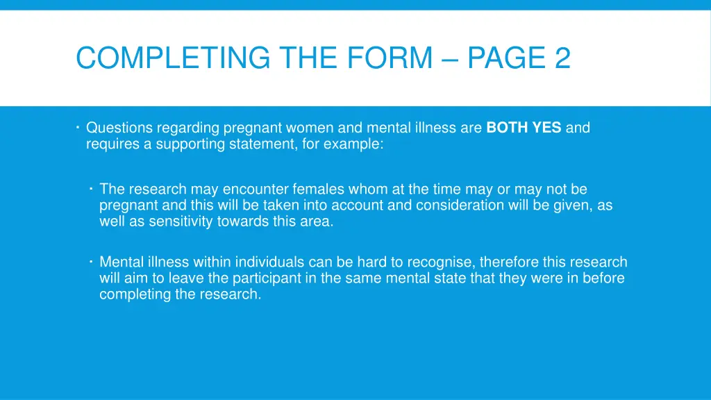 completing the form page 2