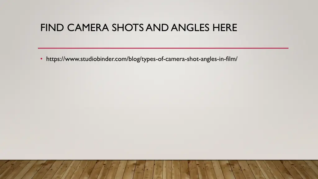 find camera shots and angles here