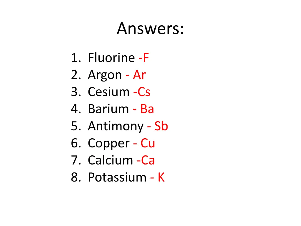 answers