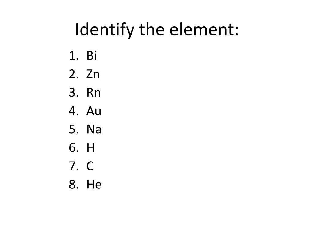 identify the element