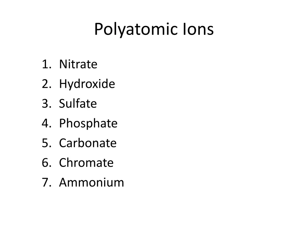 polyatomic ions