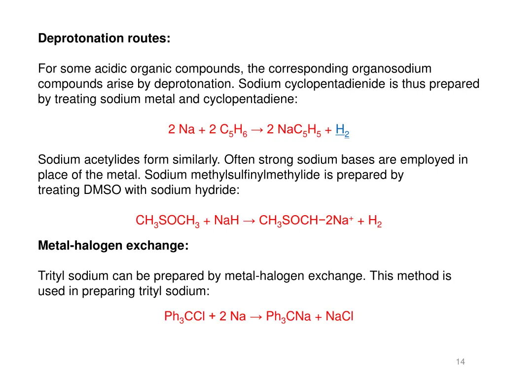 deprotonation routes