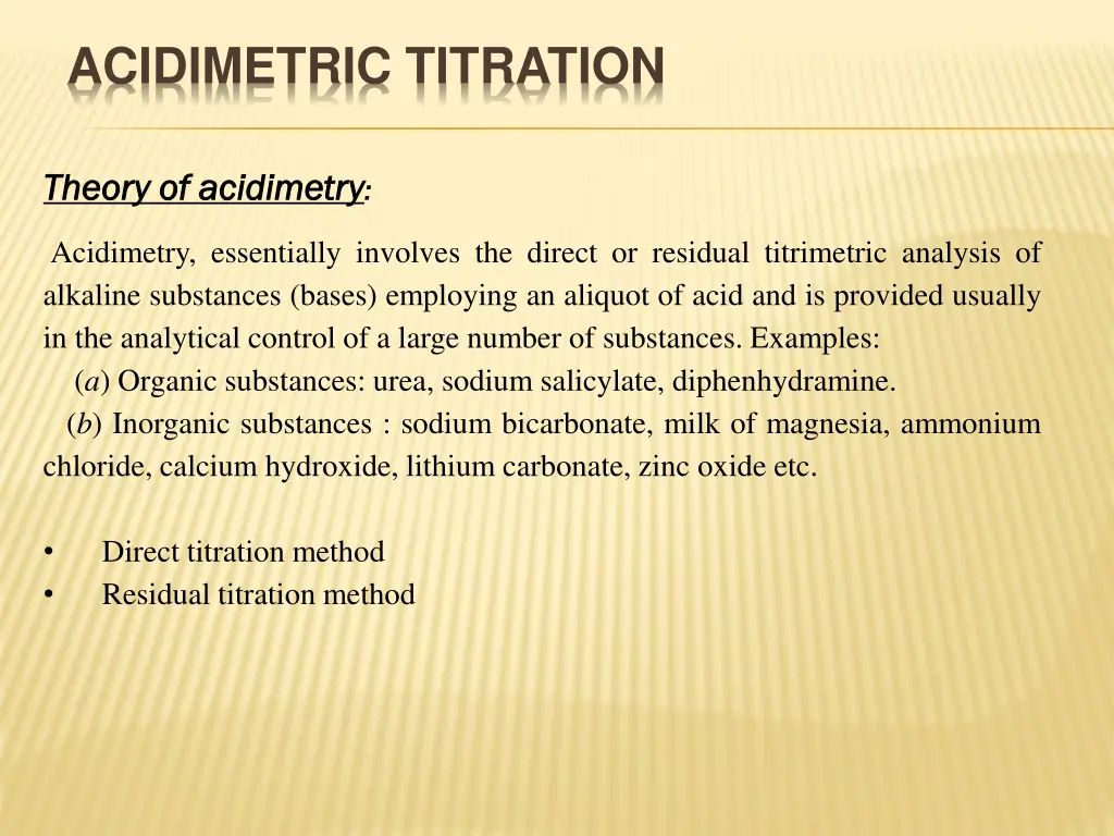 acidimetric titration 1