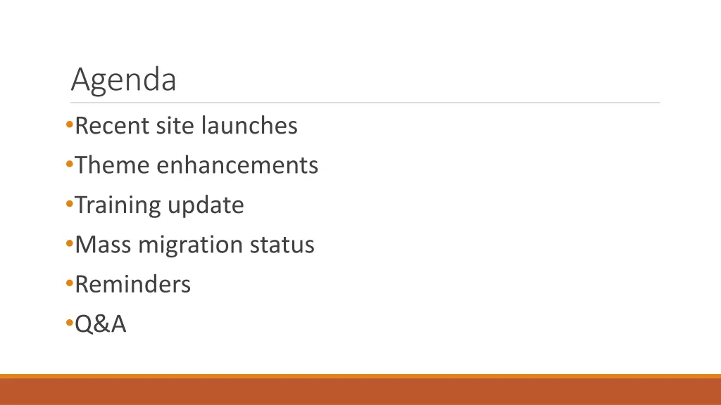 agenda recent site launches theme enhancements