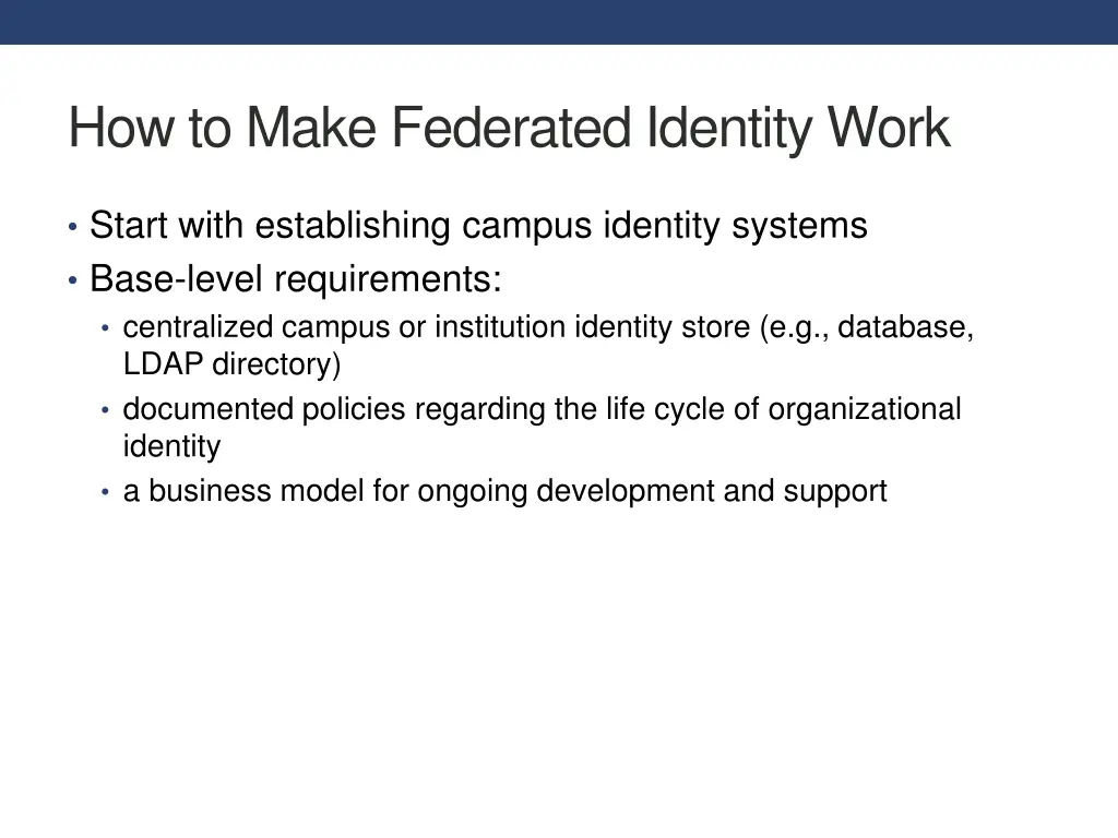 how to make federated identity work