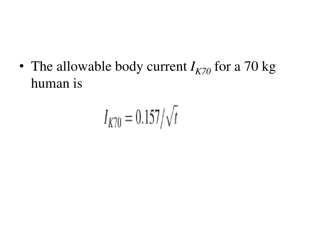 the allowable body current